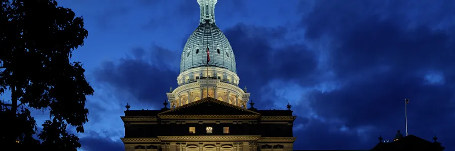 Lansing Capitol Building at Night